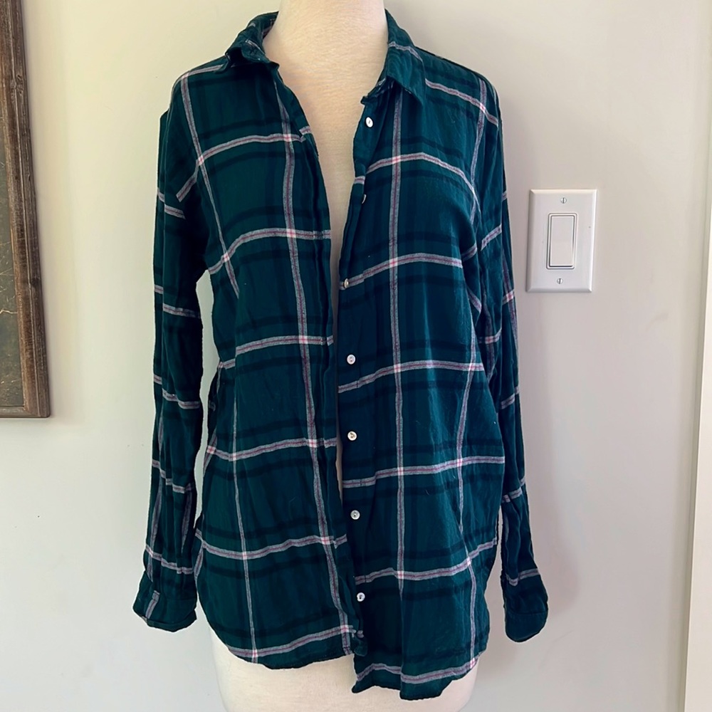 Green, Black and Pink Button Up Shirt